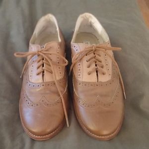 Chestnut Leather Oxford Flats